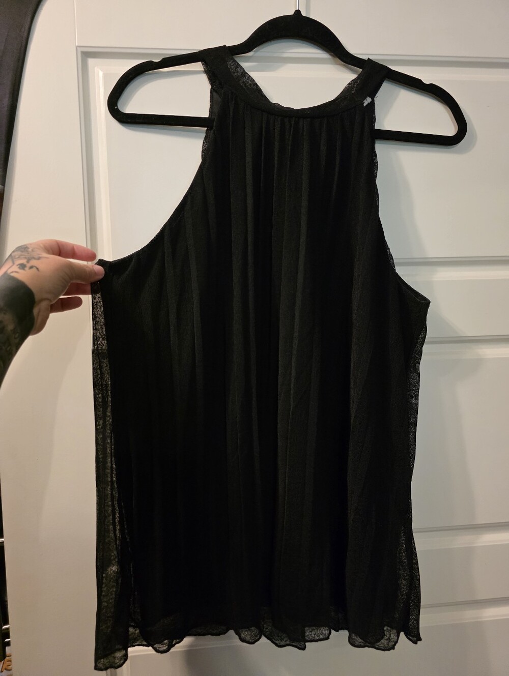 Ember Pleated Tank Top With Tie On Back